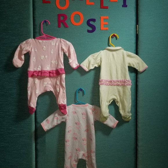 Newborn Girls Pajama Trio - Picture 2 of 8